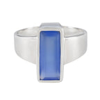 Aqua Chalcedony Solitaire German 925 Sterling Silver Green Gems Eye catching Abstract Ring Jewelry