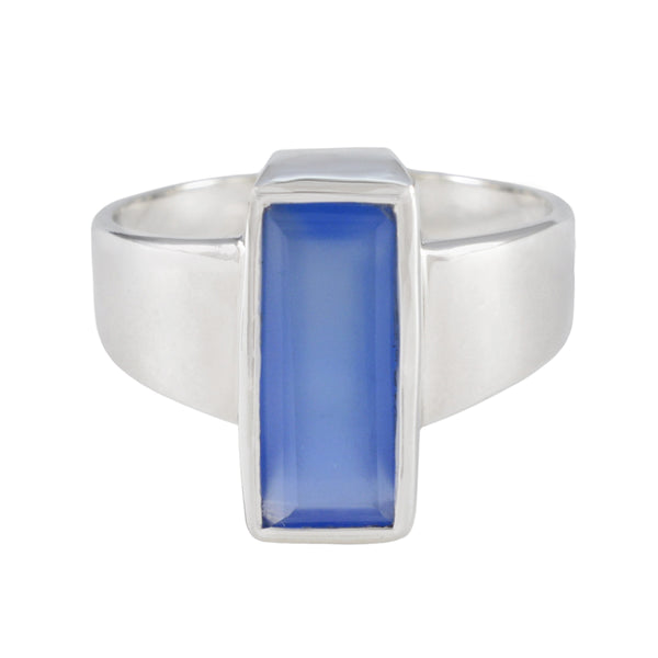 Aqua Chalcedony Solitaire German 925 Sterling Silver Green Gems Eye catching Abstract Ring Jewelry