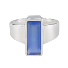 Aqua Chalcedony Solitaire German 925 Sterling Silver Green Gems Eye catching Abstract Ring Jewelry