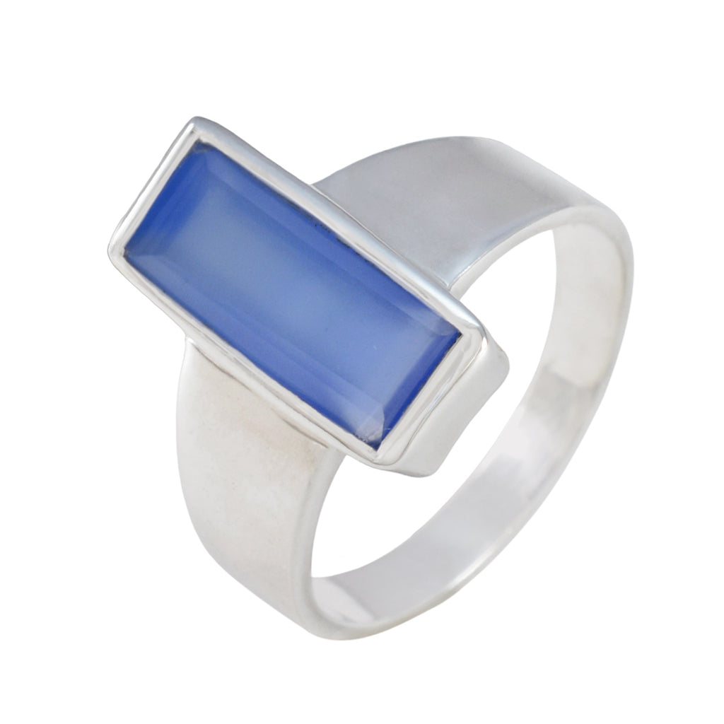Aqua Chalcedony Solitaire German 925 Sterling Silver Green Gems Eye catching Abstract Ring Jewelry