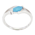 Blue Chalcedony Solitaire Turkish 925 Sterling Silver Blue Gemstones Dainty Contemporary Ring Jewellery