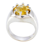 Citrine Halo Indian 92.5 Silver Yellow Gems Versatile Contemporary Ring Jewelry