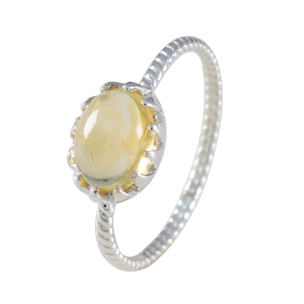 Citrine Solitaire Turkish Silver Yellow Gemstones Elegant  Twist Ring Jewellery