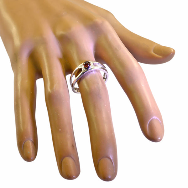 Citrine Solitaire Turkish Silver Yellow Gemstones Dainty Trendy Ring Jewelry