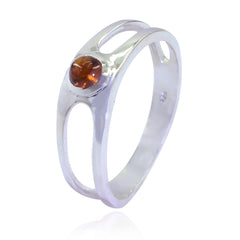 Citrine Solitaire Turkish Silver Yellow Gemstones Dainty Trendy Ring Jewelry