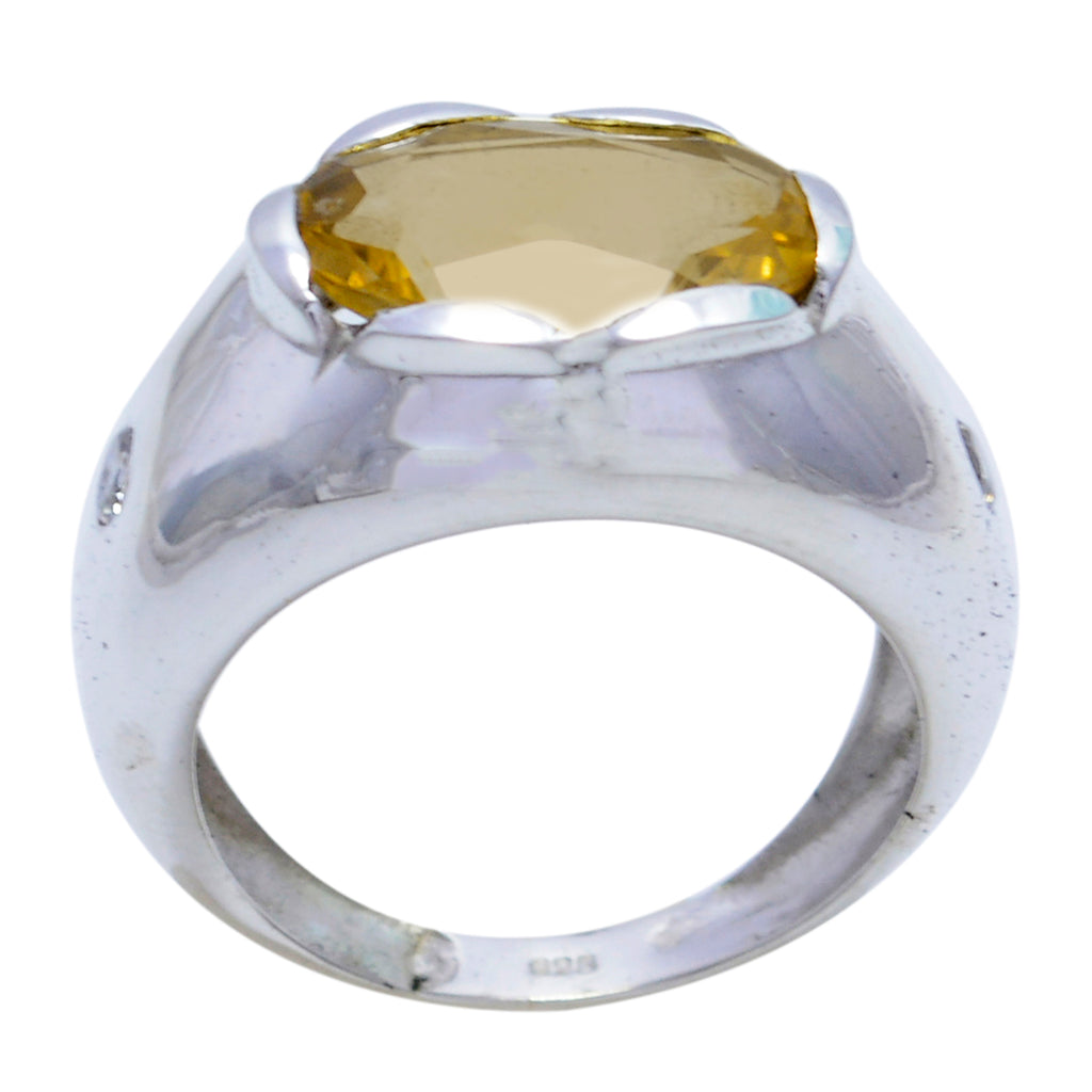 Citrine Solitaire Egyptian Sterling Silver Yellow Gemstone Versatile Victorian Ring Jewellery