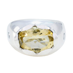 Citrine Solitaire Egyptian Sterling Silver Yellow Gemstone Versatile Victorian Ring Jewellery