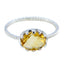 Citrine Solitaire Turkish 925 Sterling Silver Yellow Gemstones Minimalist Twist Ring Jewelry