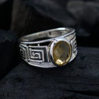 Citrine Solitaire Mexican 925 Silver Yellow Gems Minimal Filigree Ring Jewelry