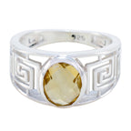 Citrine Solitaire Mexican 925 Silver Yellow Gems Minimal Filigree Ring Jewelry