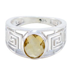 Citrine Solitaire Mexican 925 Silver Yellow Gems Minimal Filigree Ring Jewelry