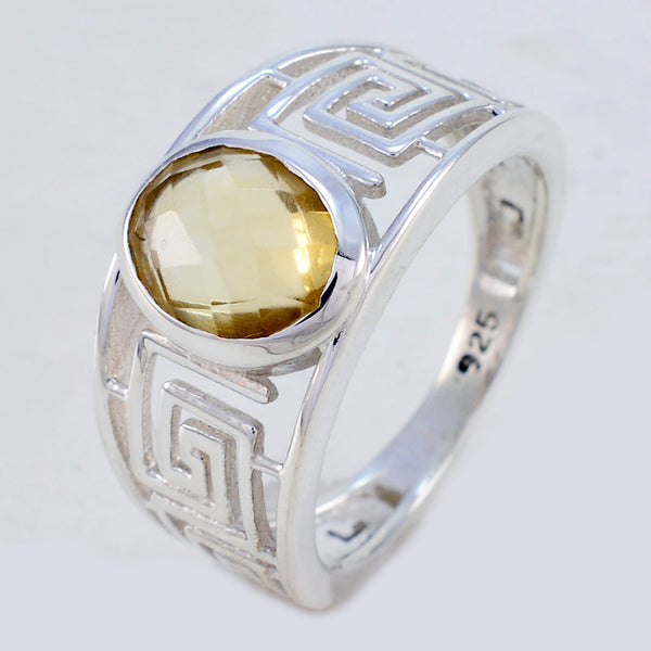Citrine Solitaire Mexican 925 Silver Yellow Gems Minimal Filigree Ring Jewelry