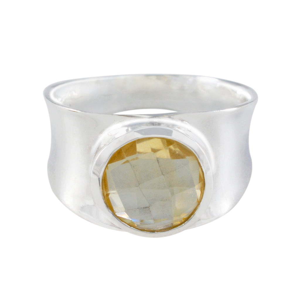 Citrine Solitaire French Sterling Silver Yellow Gemstones Edgy Armor Band Jewelry
