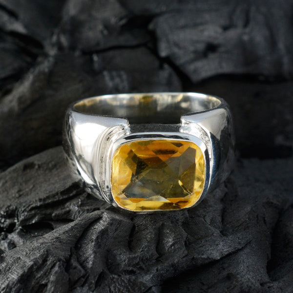 Citrine Solitaire Moroccan 925 Silver Yellow Gems Essential  Modern Ring Jewelry