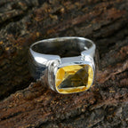 Citrine Solitaire Moroccan 925 Silver Yellow Gems Essential  Modern Ring Jewelry