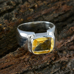 Citrine Solitaire Moroccan 925 Silver Yellow Gems Essential  Modern Ring Jewelry