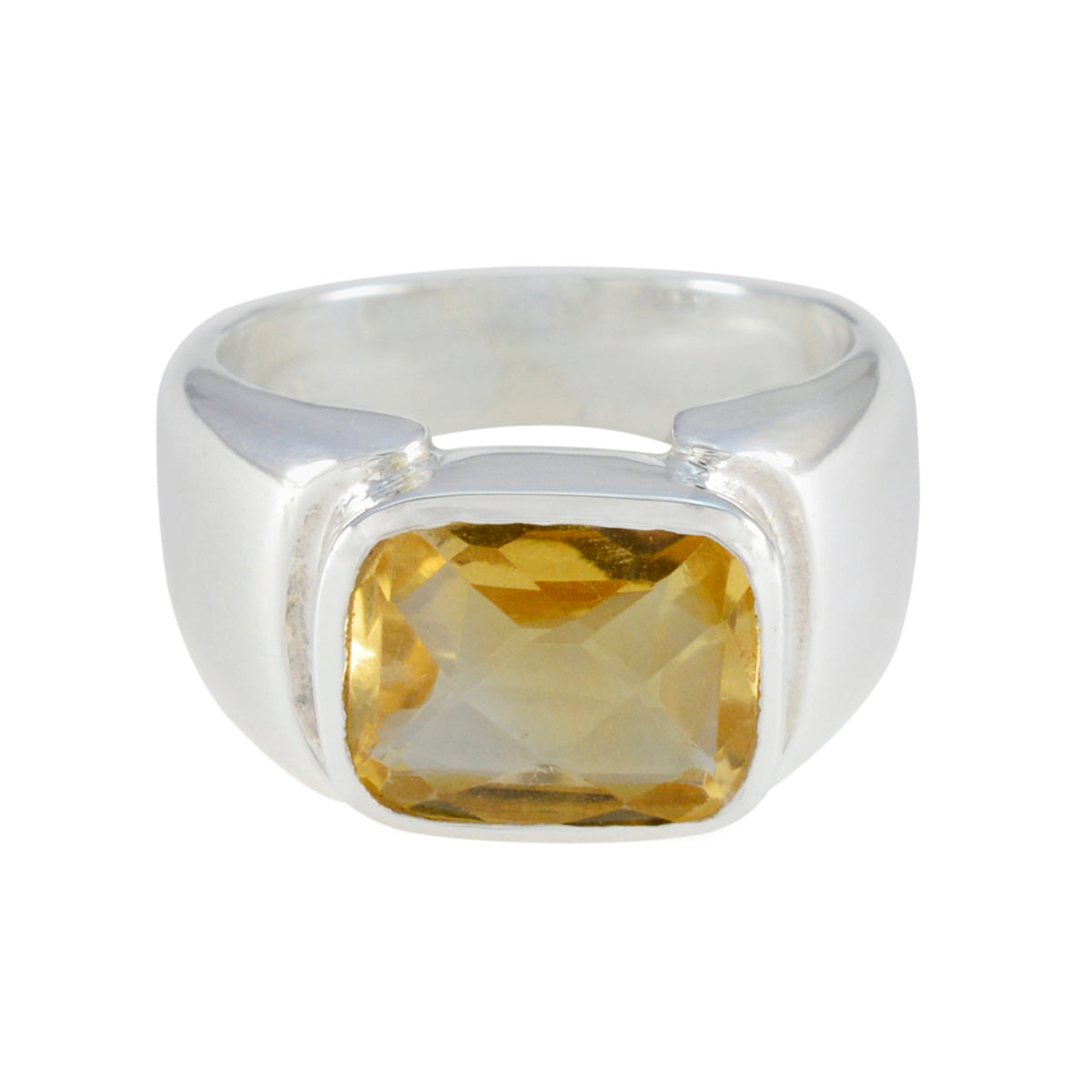 Citrine Solitaire Moroccan 925 Silver Yellow Gems Essential  Modern Ring Jewelry
