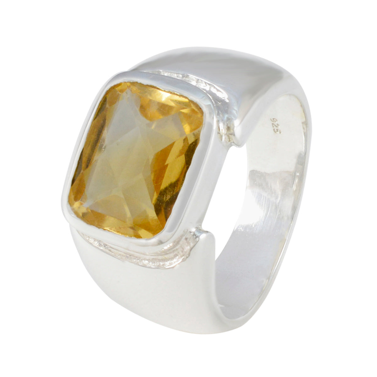 Citrine Solitaire Moroccan 925 Silver Yellow Gems Essential  Modern Ring Jewelry