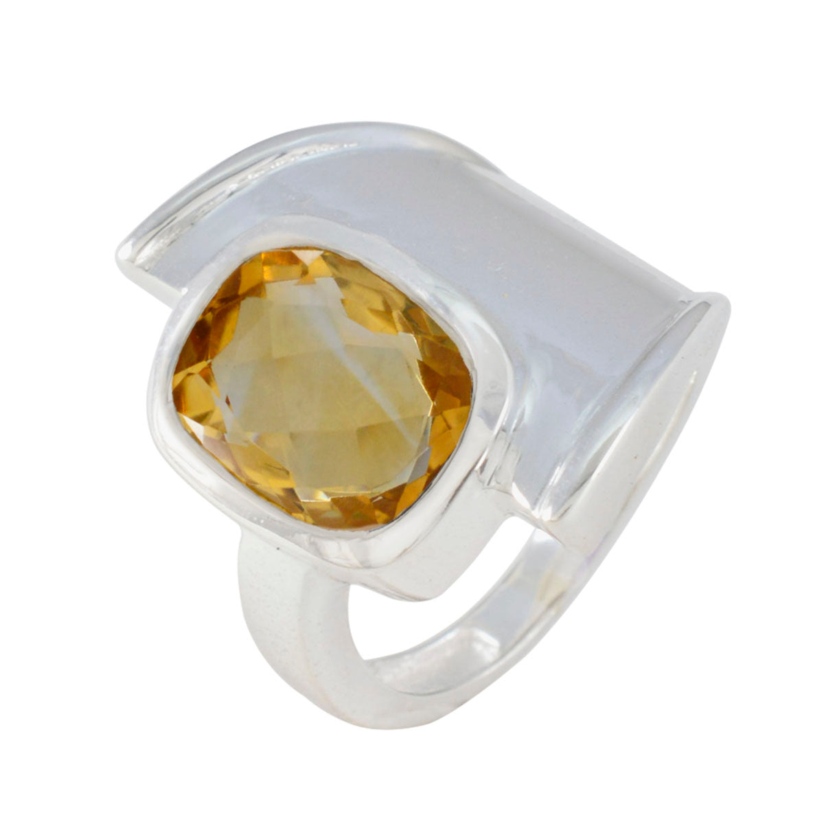 Citrine Solitaire Russian Sterling Silver Yellow Gems Essential  Abstract Ring Jewellery