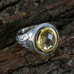 Citrine Solitaire Spanish 92.5 Silver Yellow Gems Eye catching Filigree Ring Jewellery