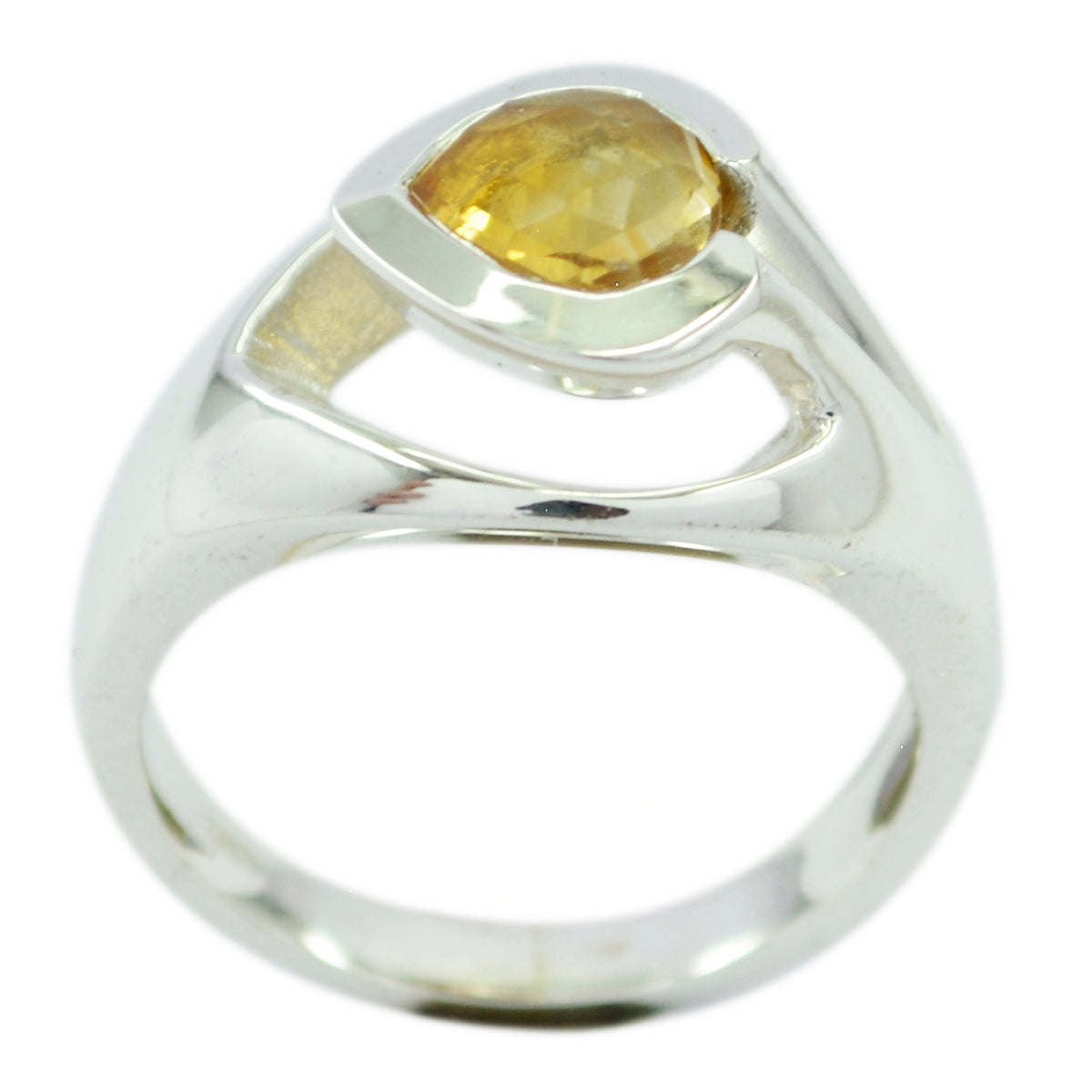 Citrine Solitaire Russian 925 Silver Yellow Gemstones Versatile Promise Ring Jewelry