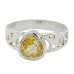 Citrine Solitaire Indian 92.5 Silver Yellow Gemstones Eye catching Glamorous Ring Jewellery