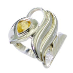 Citrine Solitaire German 925 Sterling Silver Yellow Gemstones Minimal wedding Ring Jewellery