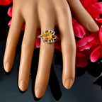 Citrine Solitaire Russian 925 Silver Yellow Gemstones Featherlight Promise Ring Jewelry