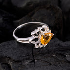 Citrine Solitaire Russian 925 Silver Yellow Gemstones Featherlight Promise Ring Jewelry