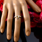 Citrine Solitaire American Sterling Silver Yellow Gemstones Dainty Romantic Ring Jewellery