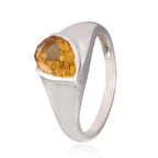 Citrine Solitaire African 92.5 Silver Yellow Gemstones Featherlight Glamorous Ring Jewellery