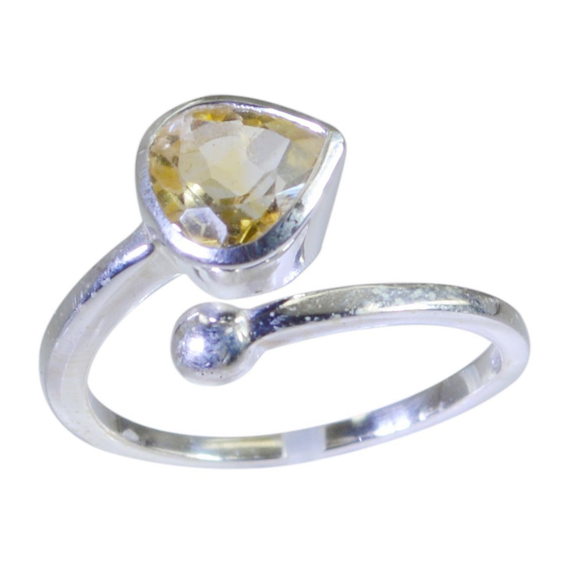 Citrine Solitaire Turkish Sterling Silver Yellow Gems Whisper thin Fairytale Ring Jewelry Huvudsaklig produktbild