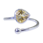 Citrine Solitaire Turkish Sterling Silver Yellow Gems Whisper thin Fairytale Ring Jewelry