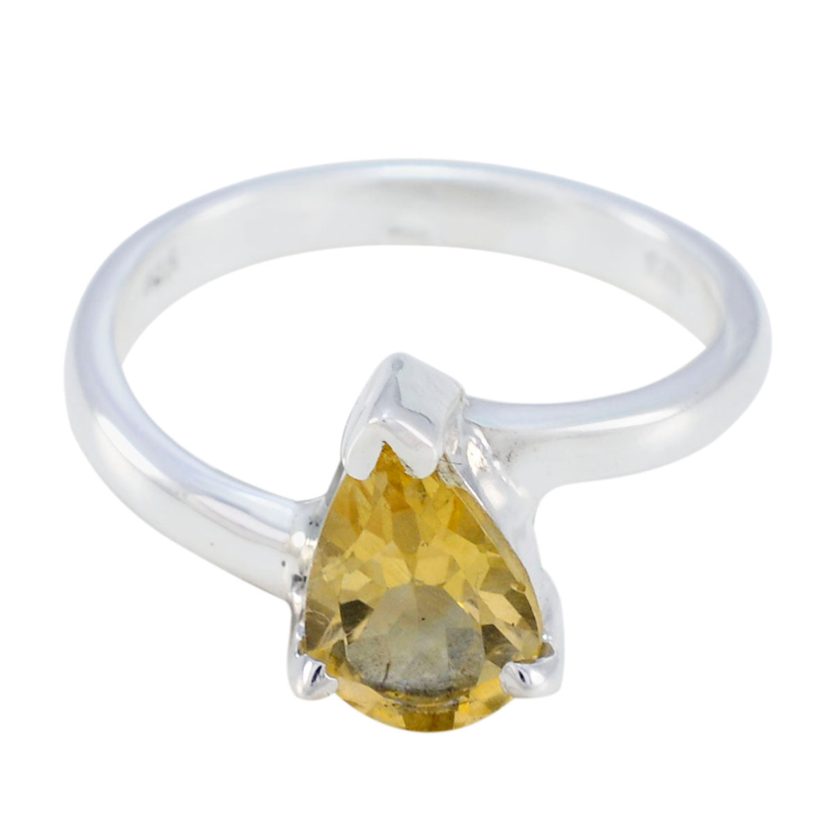 Citrine Solitaire Japanese 925 Silver Yellow Gemstones Delicate Sophisticated Ring Jewellery