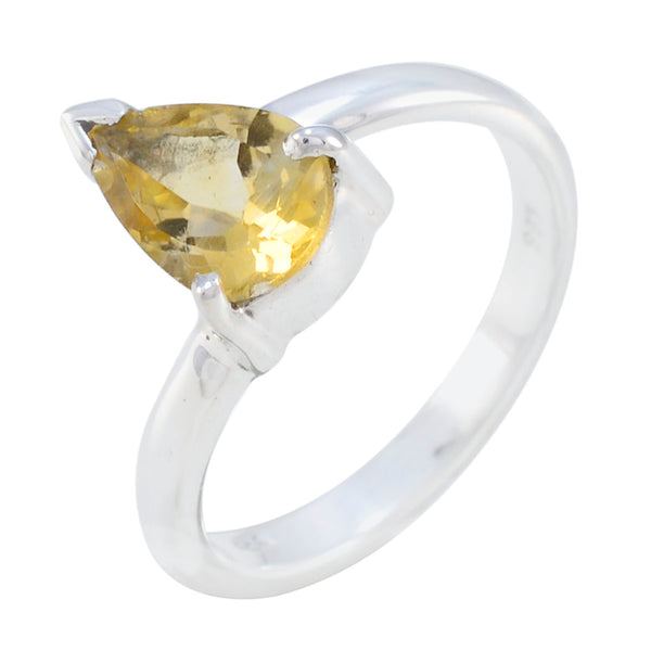 Citrine Solitaire Japanese 925 Silver Yellow Gemstones Delicate Sophisticated Ring Jewellery