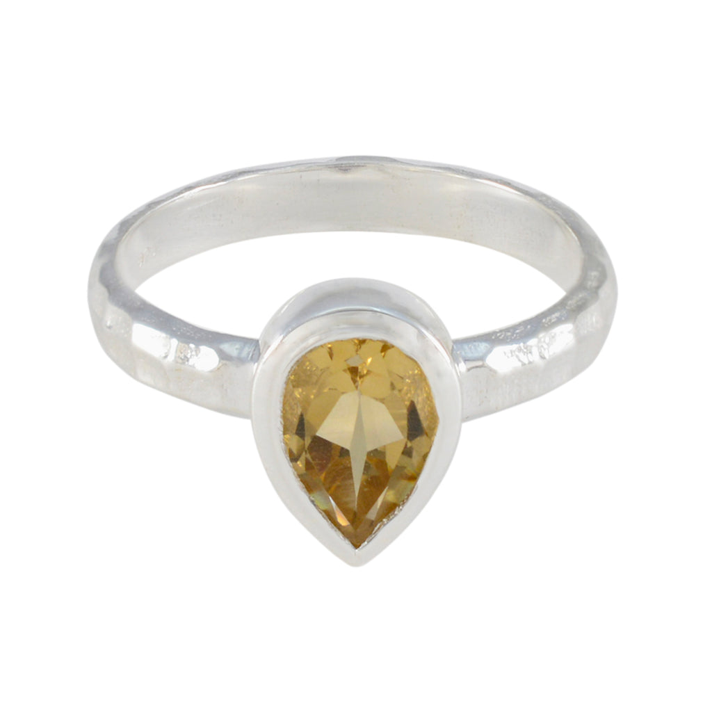 Citrine Solitaire Egyptian 925 Silver Yellow Gems Featherlight Luxurious Ring Jewellery