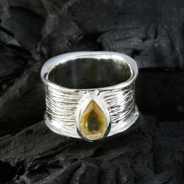 Citrine Solitaire Moroccan 92.5 Silver Yellow Gems Versatile Victorian Band Jewellery