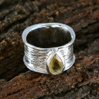 Citrine Solitaire Moroccan 92.5 Silver Yellow Gems Versatile Victorian Band Jewellery