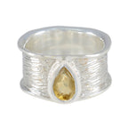 Citrine Solitaire Moroccan 92.5 Silver Yellow Gems Versatile Victorian Band Jewellery