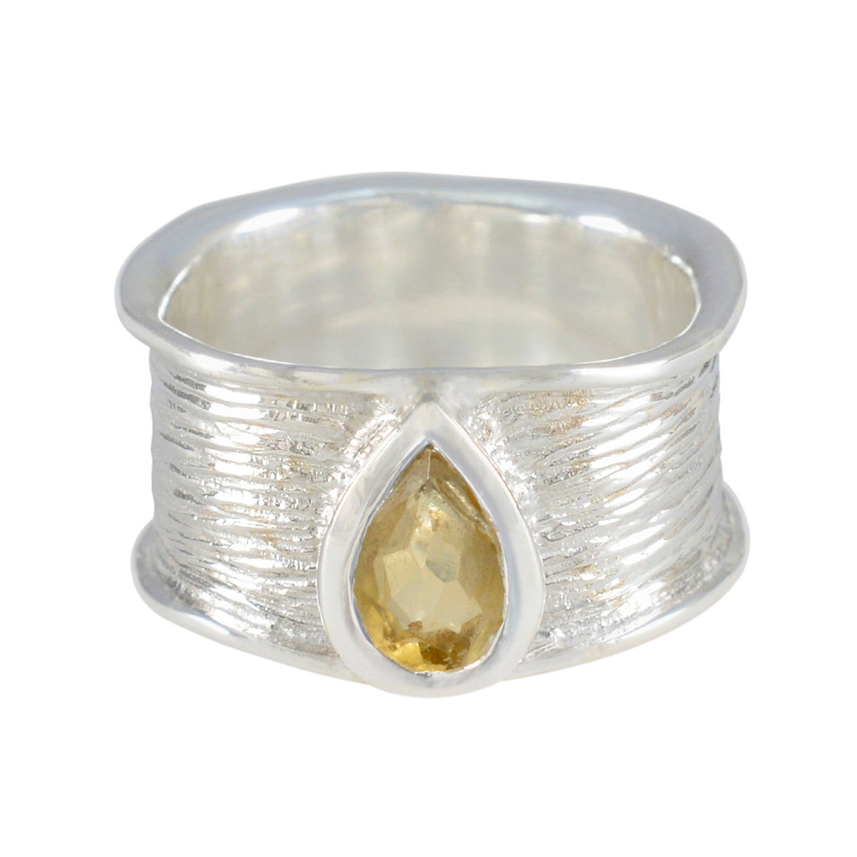 Citrine Solitaire Moroccan 92.5 Silver Yellow Gems Versatile Victorian Band Jewellery