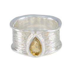 Citrine Solitaire Moroccan 92.5 Silver Yellow Gems Versatile Victorian Band Jewellery