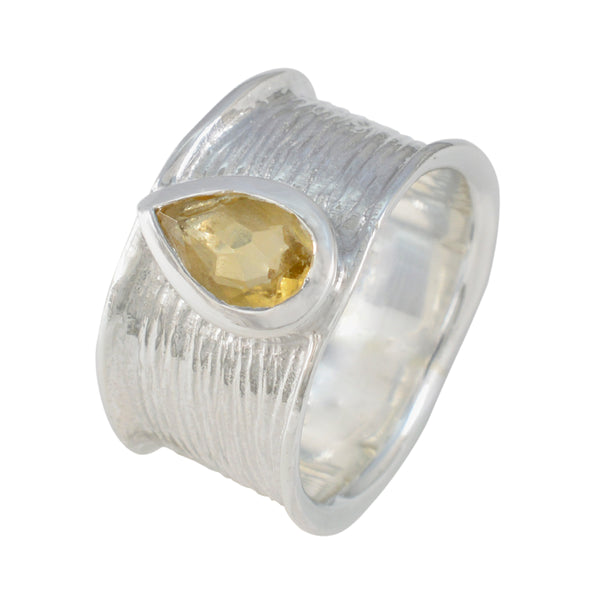Citrine Solitaire Moroccan 92.5 Silver Yellow Gems Versatile Victorian Band Jewellery