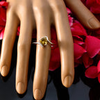 Citrine Solitaire Turkish 925 Silver Yellow Gemstones Dainty Ethnic Ring Jewellery