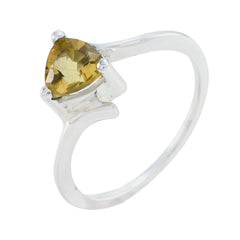 Citrine Solitaire Turkish 925 Silver Yellow Gemstones Dainty Ethnic Ring Jewellery