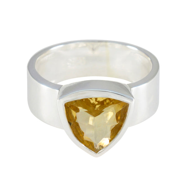 Citrine Solitaire Mexican 925 Sterling Silver Yellow Gemstones Eye catching Signet Band Jewelry