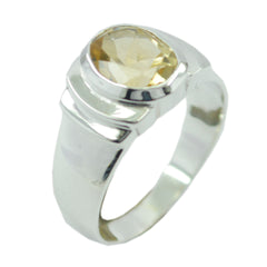 Citrine Solitaire Indian Sterling Silver Yellow Gemstone Eye catching Engagement Ring Jewelry