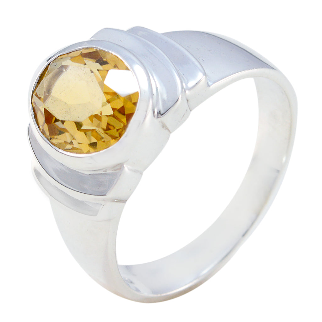 Citrine Solitaire Indian Sterling Silver Yellow Gemstone Eye catching Engagement Ring Jewelry