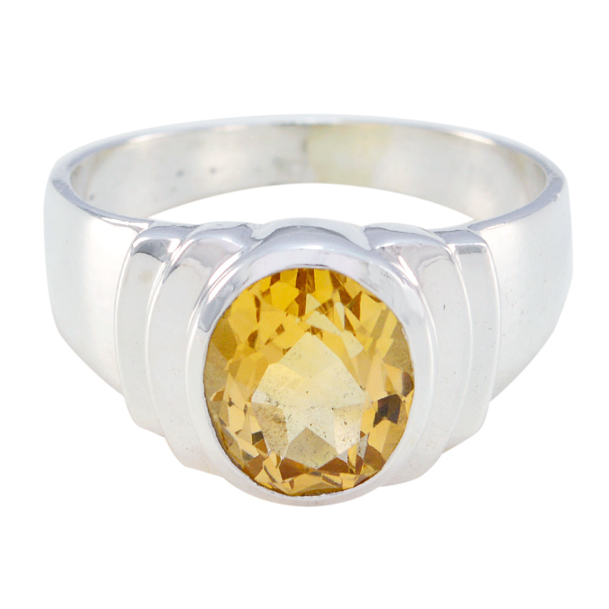 Citrine Solitaire Indian Sterling Silver Yellow Gemstone Eye catching Engagement Ring Jewelry