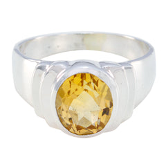 Citrine Solitaire Indian Sterling Silver Yellow Gemstone Eye catching Engagement Ring Jewelry