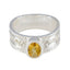 Citrine Solitaire German 92.5 Silver Yellow Gemstone Eye catching Twist Band Jewelry